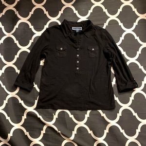 Black collared shirt